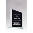 6 1/8" x 8 3/4" Zenith Series Black Silkscreened Glass with Brushed Aluminum Post