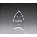 4 1/2" x 7 1/2" x 3/8" Thick Flame Series Clear Glass Top with Brushed Silver Aluminum Base
