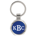 3" Blue Laserable Round Keychain