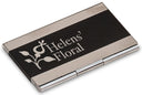Black 3 3/4" x 2 1/2" Laserable Business Card Holder