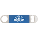 Blue White 1 1/2" x 7" Bottle Opener with Silicone Grip