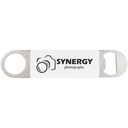White Black 1 1/2" x 7" Bottle Opener with Silicone Grip