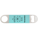 Teal Black 1 1/2" x 7" Bottle Opener with Silicone Grip