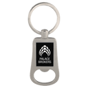 Silver/Black 2 1/8" Laserable Bottle Opener Keychain