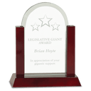 8" Gateway Jade Dome Glass Award with Rosewood Finish Base