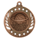 Antique Bronze 2 1/4" Basketball Galaxy Medal