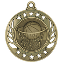 Antique Gold 2 1/4" Basketball Galaxy Medal