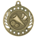 Antique Gold 2 1/4" Cheer Galaxy Medal