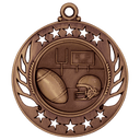 Antique Bronze 2 1/4" Football Galaxy Medal