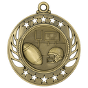 Antique Gold 2 1/4" Football Galaxy Medal