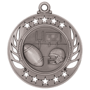 Antique Silver 2 1/4" Football Galaxy Medal