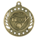 Antique Gold 2 1/4" Golf Galaxy Medal