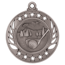 Antique Silver 2 1/4" Golf Galaxy Medal