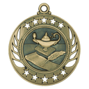 Antique Gold 2 1/4" Lamp of Knowledge Galaxy Medal