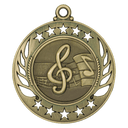 Antique Gold 2 1/4" Music Galaxy Medal