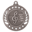 Antique Silver 2 1/4" Music Galaxy Medal