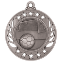Antique Silver 2 1/4" Soccer Galaxy Medal