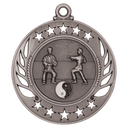 Antique Silver 2 1/4" Martial Arts Galaxy Medal