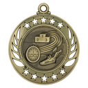 Antique Gold 2 1/4" Track Galaxy Medal