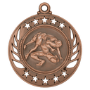 Antique Bronze 2 1/4" Wrestling Galaxy Medal