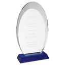 Blue 8 3/4" Oval Halo Glass with Base