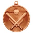 Antique Bronze 2" Baseball/Softball High Relief Medal