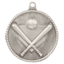 Antique Silver 2" Baseball/Softball High Relief Medal