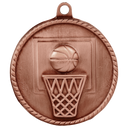 Antique Bronze 2" Basketball High Relief Medal