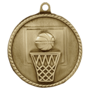 Antique Gold 2" Basketball High Relief Medal