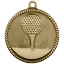 Antique Gold 2" Golf High Relief Medal