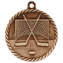 Antique Bronze 2" Hockey High Relief Medal