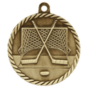 Antique Gold 2" Hockey High Relief Medal