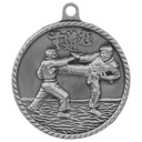 Antique Silver 2" Martial Arts High Relief Medal
