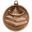 Antique Bronze 2" Lamp of Knowledge High Relief Medal