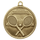 Antique Gold 2" Tennis High Relief Medal