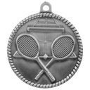 Antique Silver 2" Tennis High Relief Medal