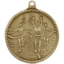 Antique Gold 2" Cross Country High Relief Medal