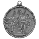 Antique Silver 2" Cross Country High Relief Medal