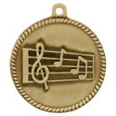 Antique Gold 2" Music High Relief Medal
