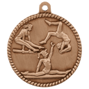 Antique Bronze 2" Female Gymnastics High Relief Medal