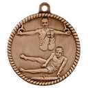 Antique Bronze 2" Male Gymnastics High Relief Medal
