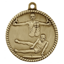 Antique Gold 2" Male Gymnastics High Relief Medal