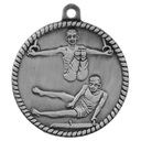 Antique Silver 2" Male Gymnastics High Relief Medal