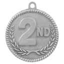 2" Antique Silver 2nd Place High Relief Medal