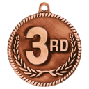 2" Antique Bronze 3rd Place High Relief Medal