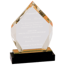 Gold 7" Fusion Diamond Impress Acrylic with Glass Base