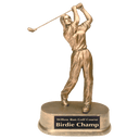 9" Antique Gold Female Golf Resin