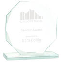 7 1/2" Octagon Jade Glass Award