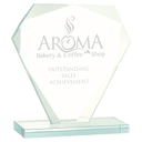 5 1/2" Cut Diamond Jade Glass Award