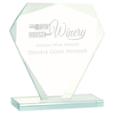 6 1/4" Cut Diamond Jade Glass Award
